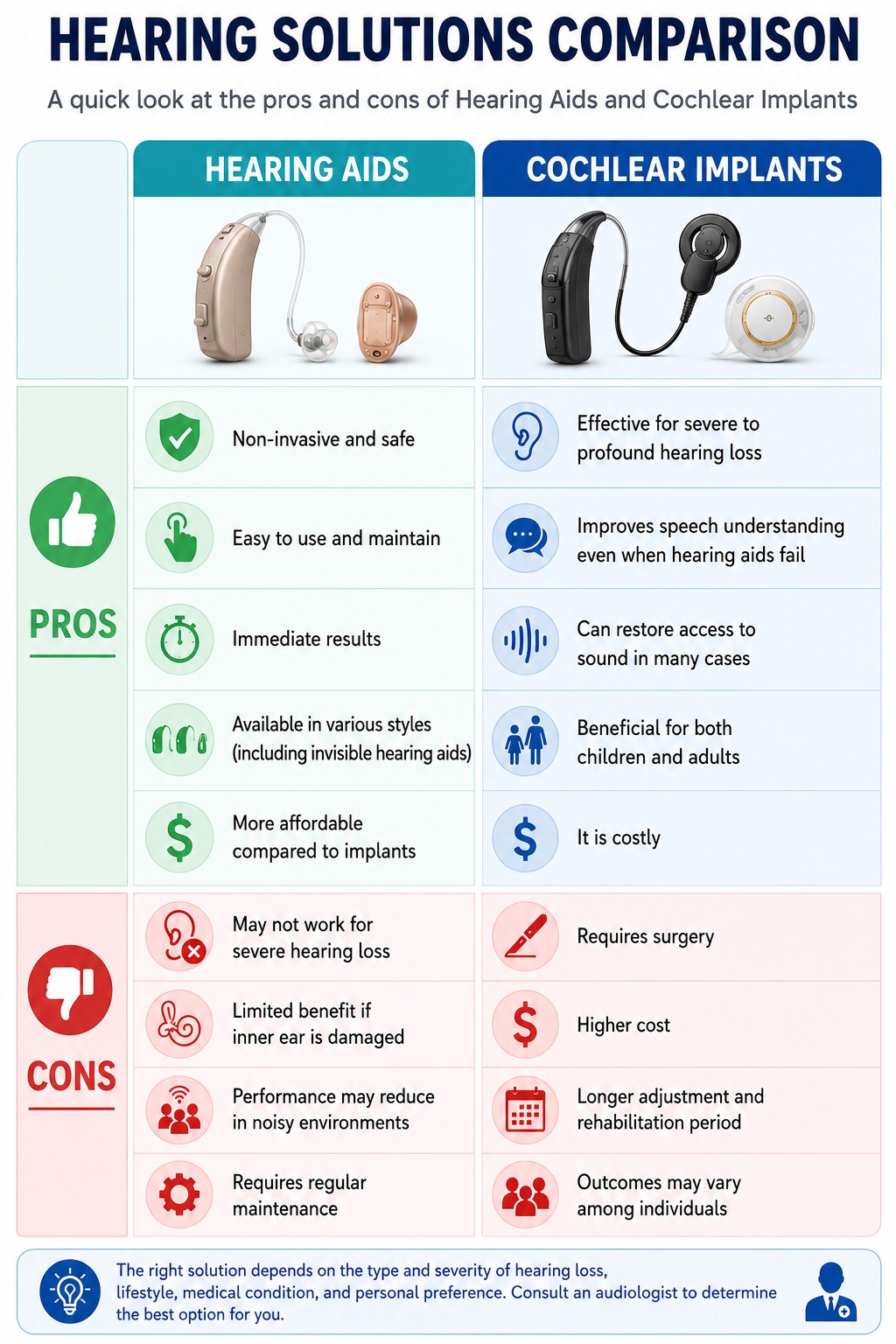 Hearing Aid vs Cochlear Implant